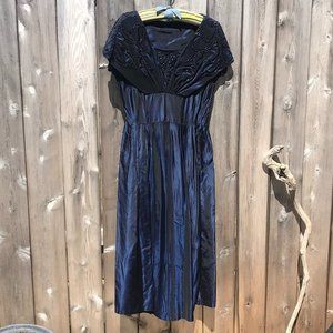 50's Cocktail or Prom Dress Vintage Midnight Blue